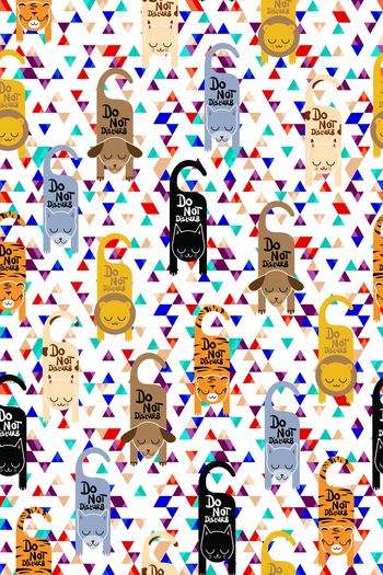 490445-卡通睡眠动物狗狗猫咪狮子老虎卡通图