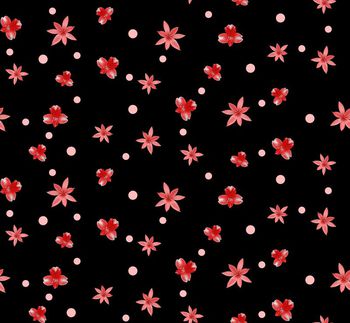 490523-潮流时尚大花朵与波点图案