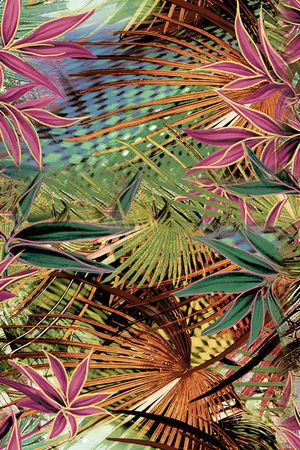 植物叶子印花华亿平台图片