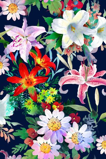 490681-清爽 水彩 写实 花卉