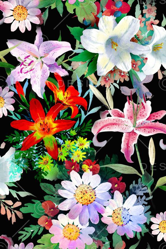 清爽 水彩 写实印花华亿平台图片