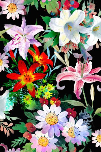 490682-清爽 水彩 写实 花卉