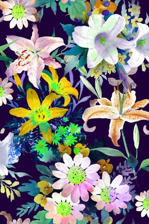 清爽 水彩 写实印花华亿平台图片