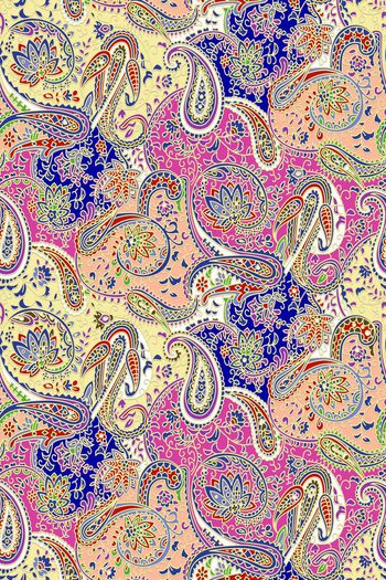 490753-佩斯利涡旋纹火腿纹腰果民族风女装花