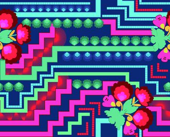 传统  花卉  民族印花华亿平台图片