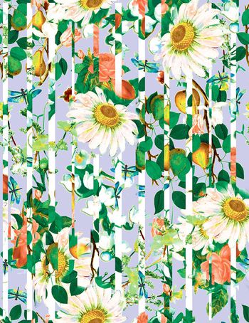 490822-原创几何条纹花卉肌理华亿平台