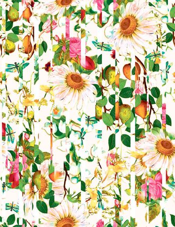 490824-原创几何条纹花卉肌理华亿平台