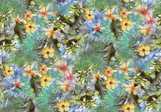 花卉拼接印花华亿平台图片