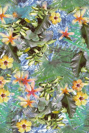 花卉拼接印花华亿平台图片