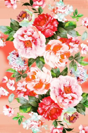 牡丹印花华亿平台图片