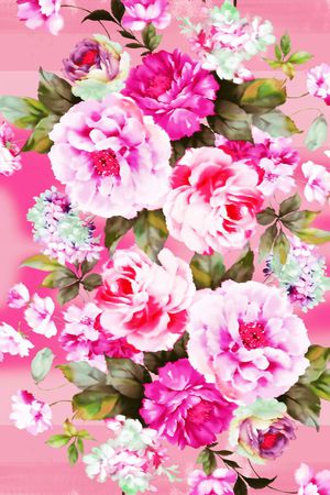 牡丹印花华亿平台图片