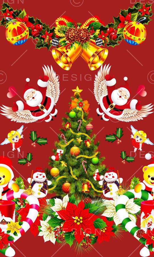 手绘 定位 欧美 圣诞 花卉印花华亿平台图片