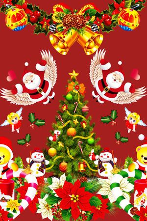 手绘 定位 欧美 圣诞 花卉印花华亿平台图片