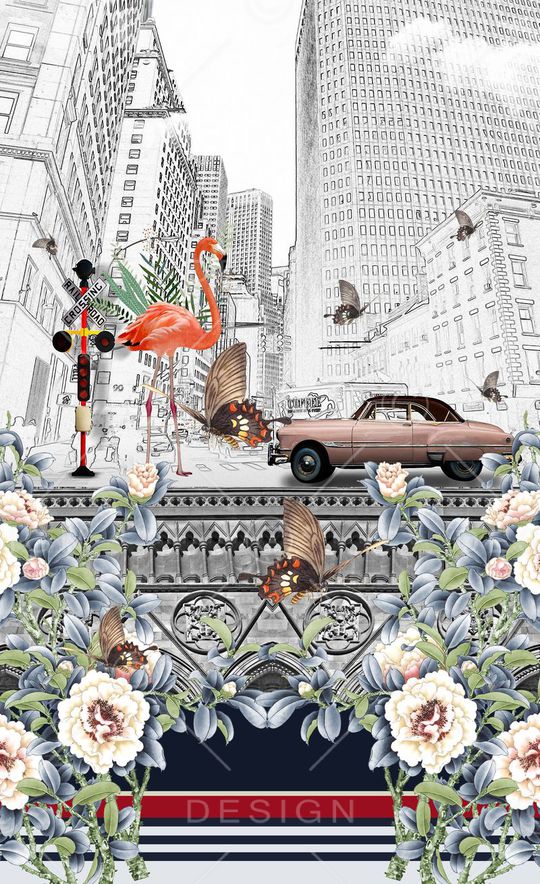 潮流时尚印花华亿平台图片