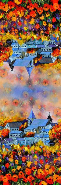 风景画印花华亿平台图片