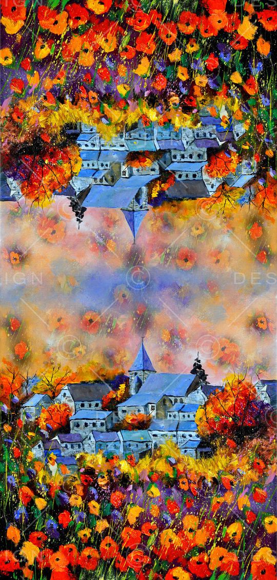 风景画印花华亿平台图片