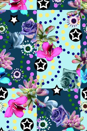 花卉创意组合印花华亿平台图片