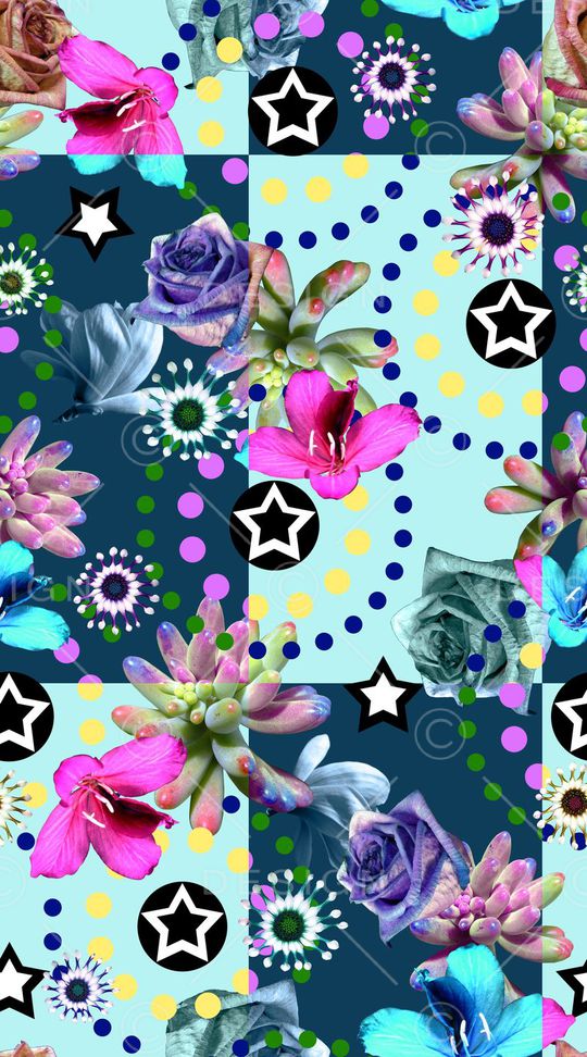 花卉创意组合印花华亿平台图片