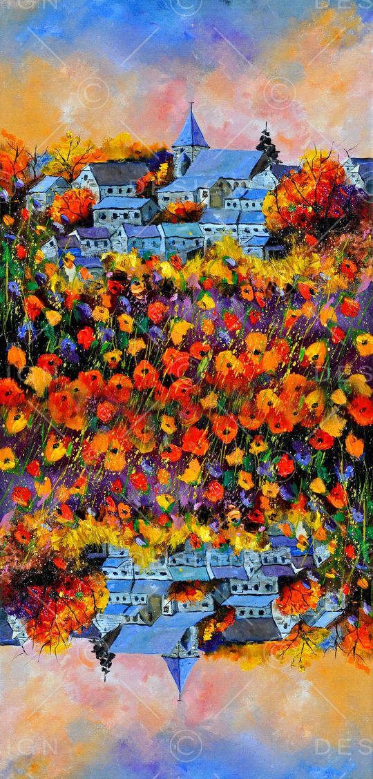 油画风景印花华亿平台图片