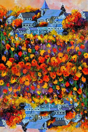 油画风景印花华亿平台图片