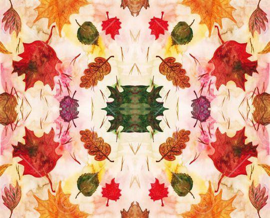 手绘叶子印花华亿平台图片