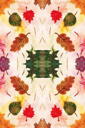 手绘叶子印花华亿平台图片