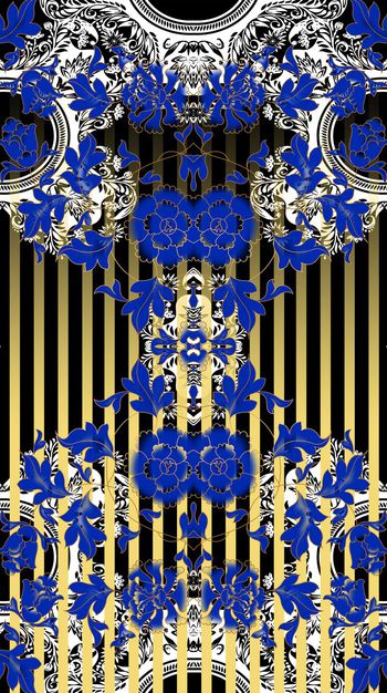 491220-民族格调花纹几何条纹组合女装连衣裙