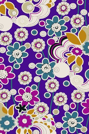 抽象花卉印花华亿平台图片