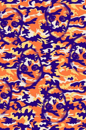 迷彩骷髅印花印花华亿平台图片