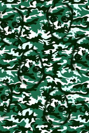 迷彩骷髅印花印花华亿平台图片