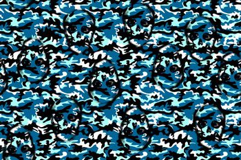 491392-时尚男装迷彩骷髅印花