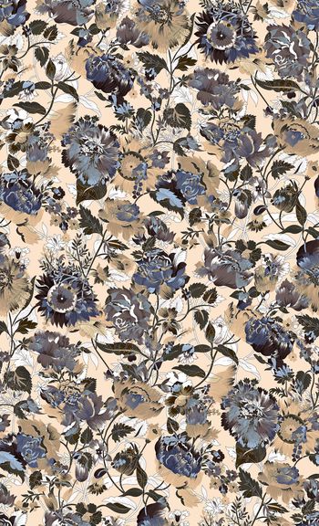 491423-欧美流行时尚中性色花卉秋冬款女装 