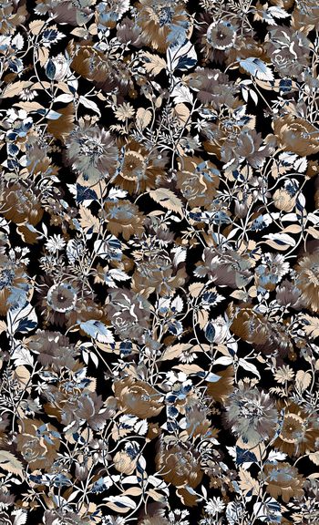 491424-欧美流行时尚中性色花卉秋冬款女装 