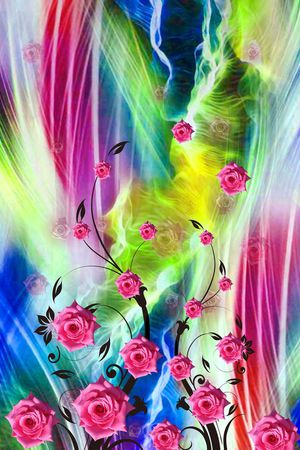 彩虹纹理印花华亿平台图片