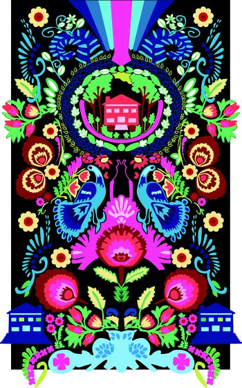 传统  花卉  孔雀印花华亿平台图片