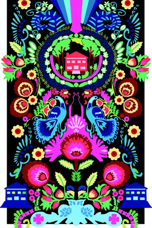 传统  花卉  孔雀印花华亿平台图片