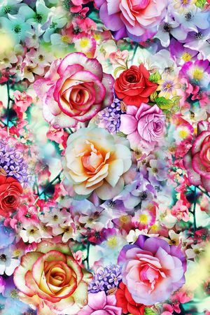 数码绚丽多彩印花华亿平台图片