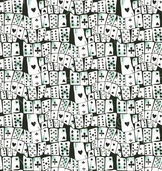 扑克牌底纹印花华亿平台图片