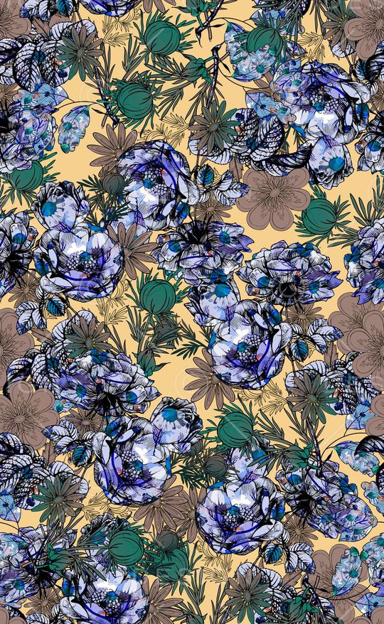 花卉女装连衣裙印花华亿平台图片