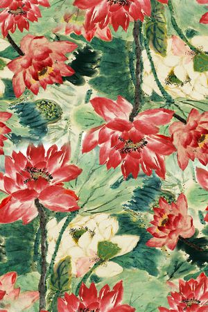 荷花印花华亿平台图片