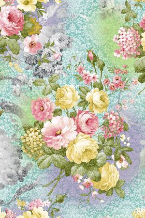 团花繁花印花华亿平台图片