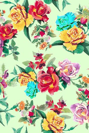 手绘 写实 水彩印花华亿平台图片