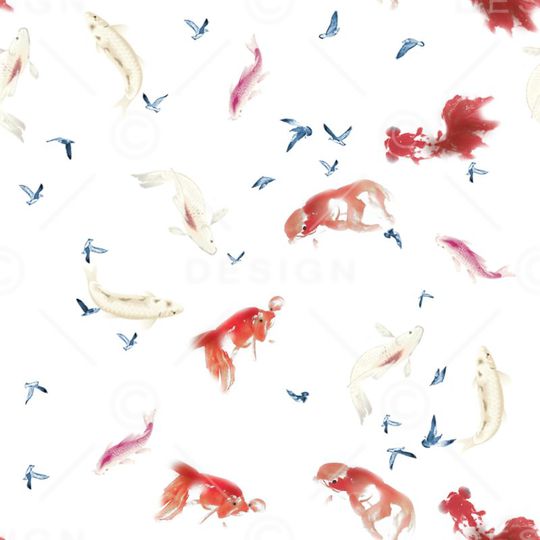 金鱼印花华亿平台图片