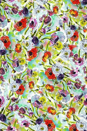 秋冬花卉印花华亿平台图片