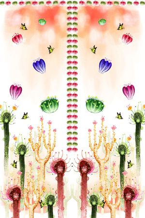 仙人掌印花华亿平台图片