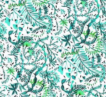 492274-手绘 小叶子 碎花 衬衫 夹克 花