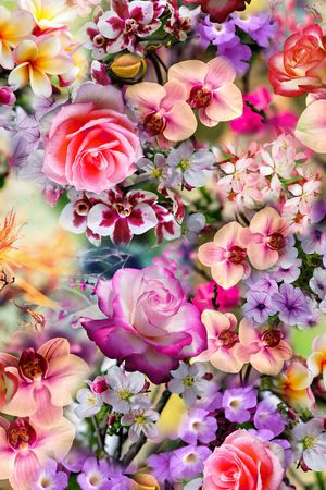 满版百花印花华亿平台图片