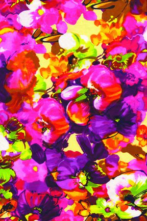 水彩花印花华亿平台图片