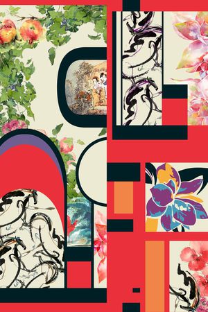 中国风印花华亿平台图片