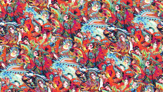 中国风印花华亿平台图片